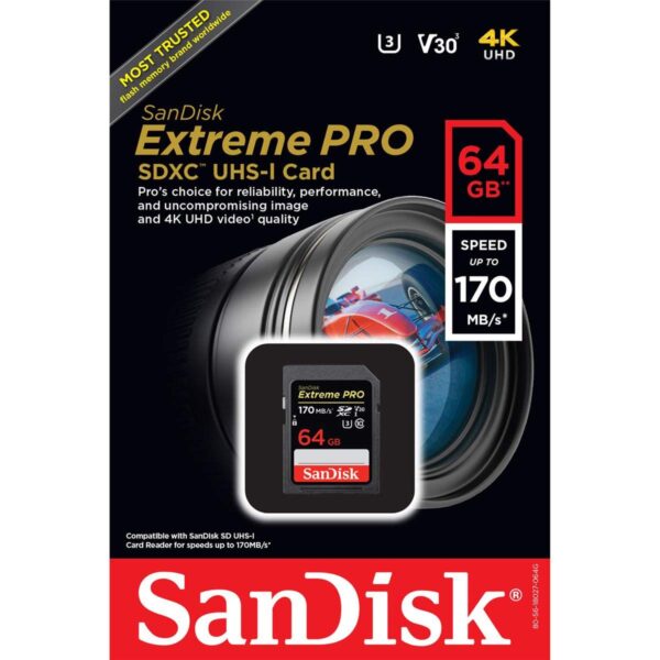 SanDisk 64GB Extreme PRO UHS-I SDXC Memory Card - Image 3