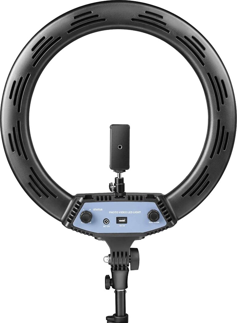 DIGITEK® (DRL18R) LED Ring Light with Remote & No Shadow Apertures